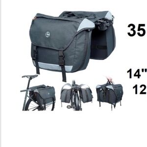 Dual sided 35 litre bicycle cargo bag